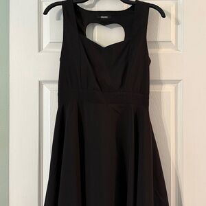 Chic Black Dress with Back Heart Cutout